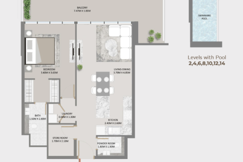 Apartment in Al Furjan, Dubai 1 bedroom, 75 sq.m. № 92499 - photo 2