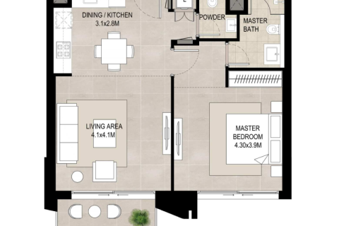 Apartment in Town Square, Dubai 1 bedroom, 67 sq.m. № 92498 - photo 3