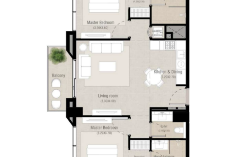 Apartment in Town Square, Dubai 1 bedroom, 63 sq.m. № 92500 - photo 4