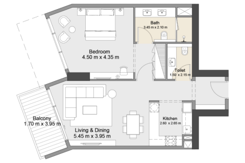 Apartment in Dubai 1 bedroom, 74 sq.m. № 92501 - photo 5