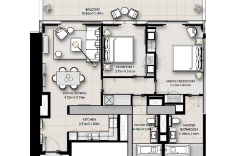 Appartement à Dubai Marina, Dubai, 1 chambre, № 92672 - photo 8