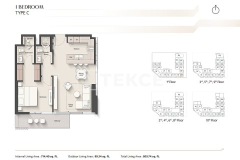 شقة في Meydan, دبي 2 غرف نوم, 110 م² رقم 124828 - صورة 24