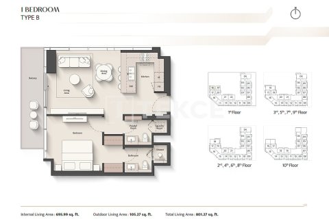 شقة في Meydan, دبي 2 غرف نوم, 110 م² رقم 124828 - صورة 25