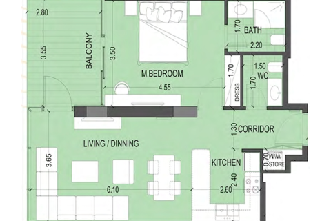 Appartement à Nadd Al Sheba, Dubai, 1 chambre, 74 m², № 92692 - photo 2