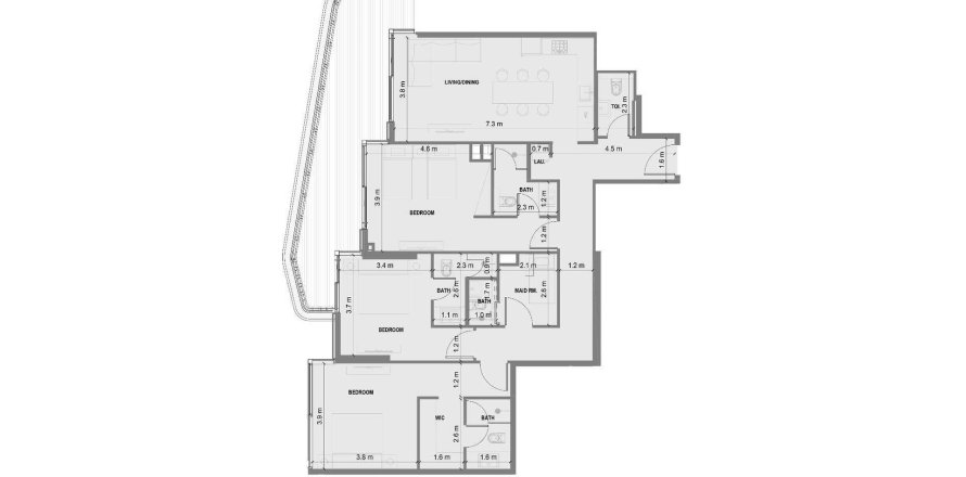Apartment in Blue Marina Residence in Dubai 3 bedrooms, 167 sq.m. № 47482