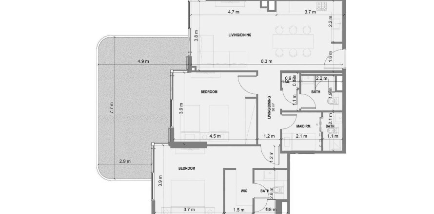 Apartment in Blue Marina Residence in Dubai 2 bedrooms, 133 sq.m. № 47480