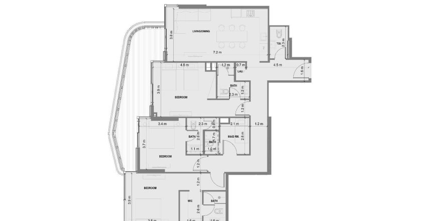 Apartment in Blue Marina Residence in Dubai 3 bedrooms, 161 sq.m. № 47483