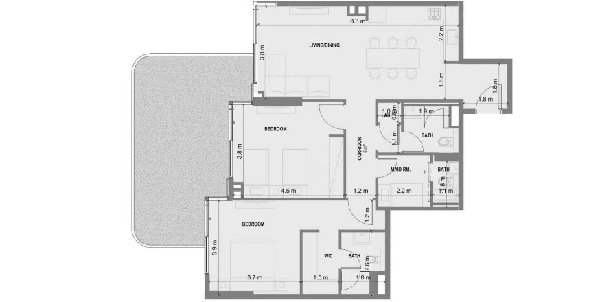 Apartment in Blue Marina Residence in Dubai 2 bedrooms, 136 sq.m. № 47481