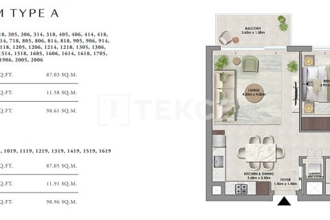 Apartamento en Dubai Hills Estate, Dubai, 2 dormitorios, 99 m², № 123695 - foto 13