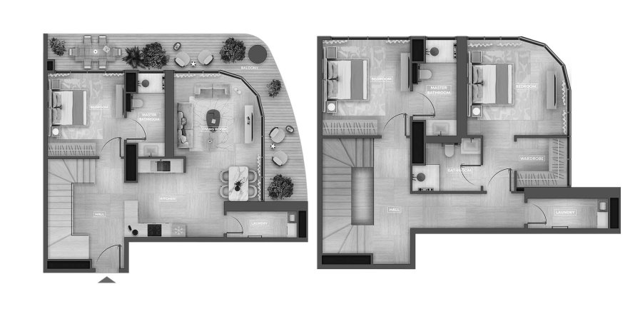 Appartement à SkyHills Astra à Al Barsha South, Al Barsha, Dubai, 3 chambres, 145.5 m², № 31421