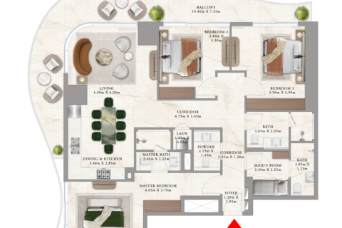 Apartment in Dubai Harbour, Dubai 1 bedroom, 77 sq.m. № 92330 - photo 6