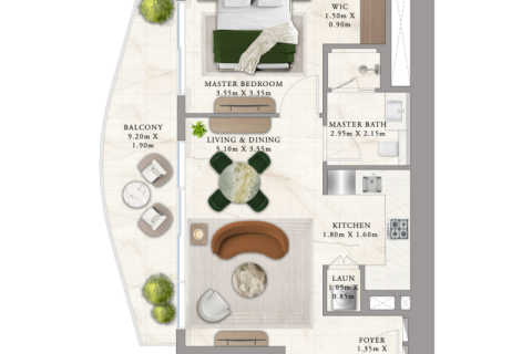 Apartment in Dubai Harbour, Dubai 1 bedroom, 77 sq.m. № 92330 - photo 4