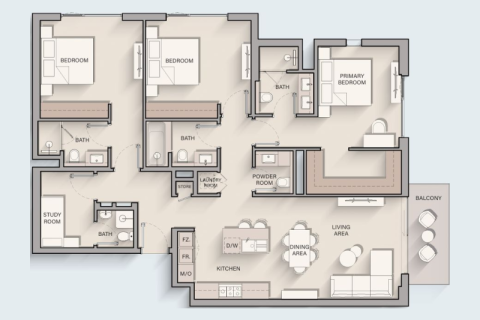 Apartment in Dubai Land, Dubai studio, 45 sq.m. № 92306 - photo 12