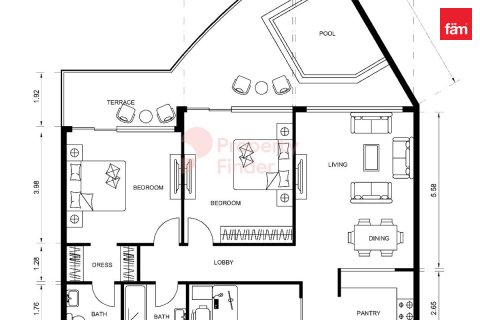 Apartamento en Al Furjan, Dubai, 2 dormitorios, 133.8 m², № 123292 - foto 15