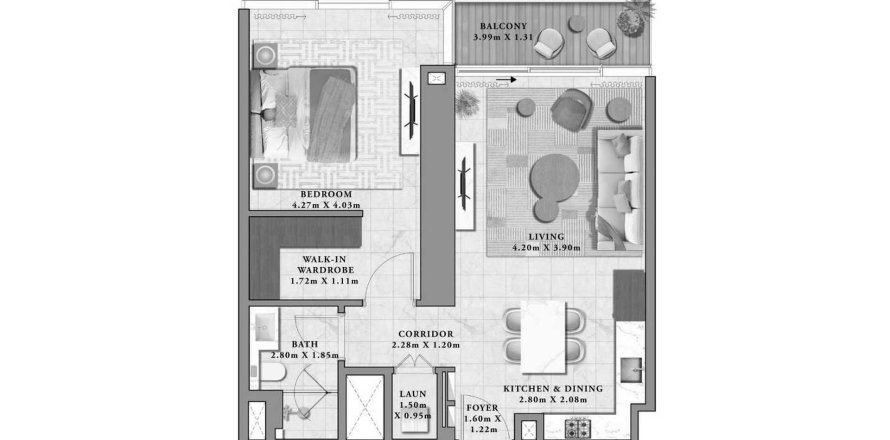 Apartamento en Avarra by Palace en Business Bay, Dubai, 1 dormitorio, 74.18 m², № 71959