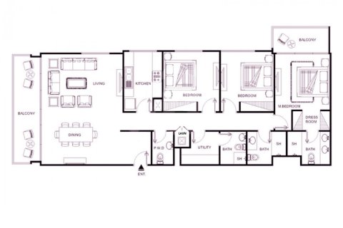 Apartment in Dubai Hills Estate, Dubai 3 bedrooms, 150 sq.m. № 115737 - photo 19