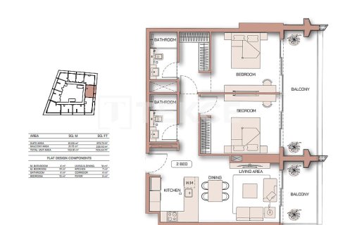 Apartamento en Dubai, 2 dormitorios, 107 m², № 77365 - foto 18