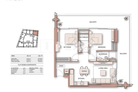 Apartamento en Dubai, 2 dormitorios, 107 m², № 77365 - foto 15