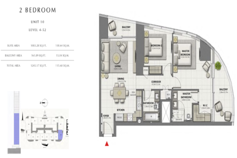 شقة في Grandeur Residences, نخلة جميرا, دبي 2 غرف نوم, 119.28745200 م² رقم 113515 - صورة 13