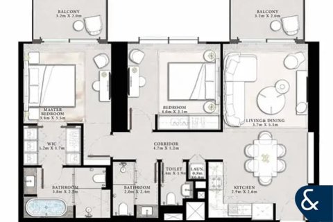 Купить квартиру в Даунтаун Дубай (Даунтаун Бурдж Дубай), Дубай: 2 спальни, 118м², № 75304 - фото 11