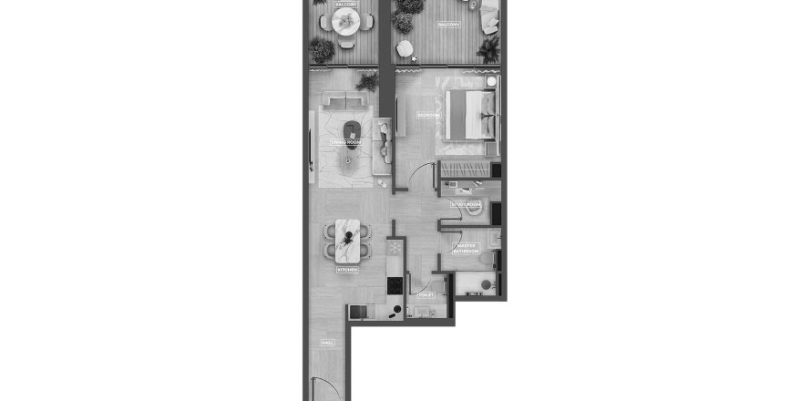 Квартира в SkyHills Astra в Al Barsha South, Аль-Барша, Дубай, 3 спальни, 90.8м², № 31430