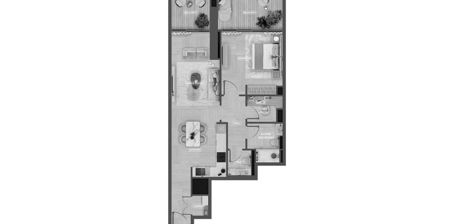 Apartment in SkyHills Astra in Al Barsha South, Al Barsha, Dubai 3 bedrooms, 86.6 sq.m. № 31408