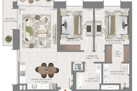 Apartment in AEON in Dubai Creek Harbour (The Lagoons), Dubai 1 bedroom, 92 sq.m. № 104018 - photo 8