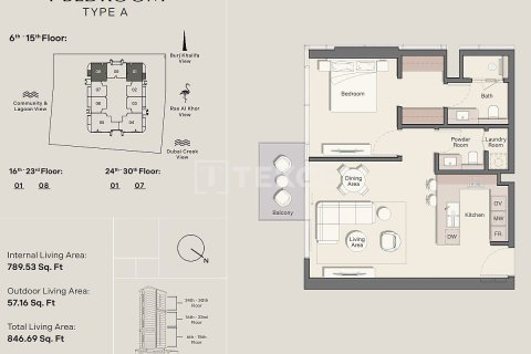 شقة في Meydan, دبي 2 غرف نوم, 117 م² رقم 8115 - صورة 13