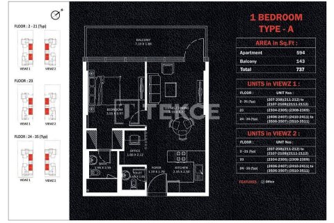 Appartement à Jumeirah Lake Towers, Dubai, 1 chambre, 74 m², № 89142 - photo 14