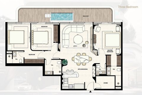 Купить квартиру в Дубае: 3 спальни, 156м², № 104647 - фото 3