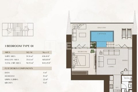 Купить квартиру в Бизнес-Бэе, Дубай: 1 спальня, 72м², № 6230 - фото 10