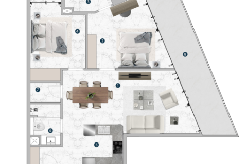 Apartment in Franck Muller Vanguard in Dubai Marina, Dubai studio, 43 sq.m. № 103915 - photo 3
