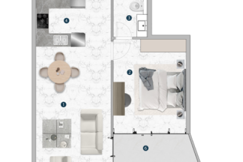 Apartment in Franck Muller Vanguard in Dubai Marina, Dubai studio, 43 sq.m. № 103915 - photo 5
