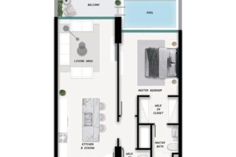 Apartment in Ocean Pearl in Dubai 1 bedroom № 103921 - photo 4