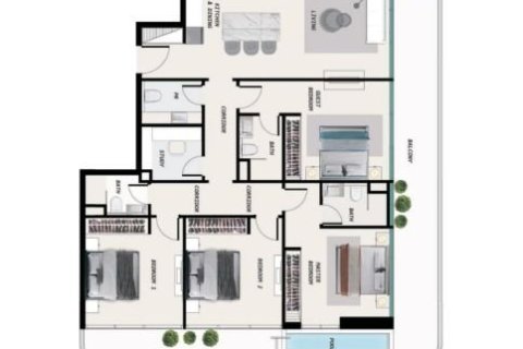 Apartment in Ocean Pearl in Dubai 1 bedroom № 103921 - photo 17