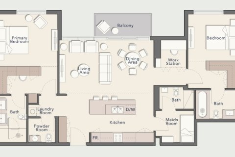 Apartment in Arjan, Dubai 2 bedrooms, 116.5 sq.m. № 3634 - photo 12
