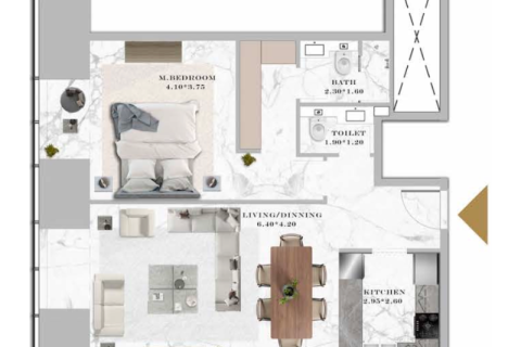 Duplex in Dubai Marina, Dubai 1 bedroom, 81 sq.m. № 92587 - photo 7