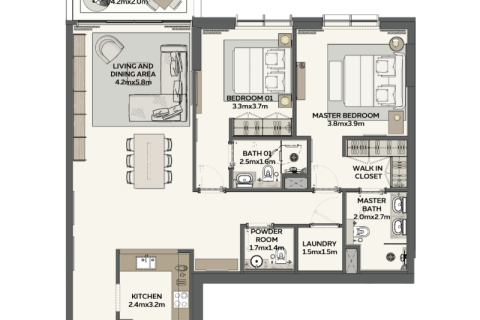 Apartment in Dubai 1 bedroom, 139 sq.m. № 92590 - photo 4