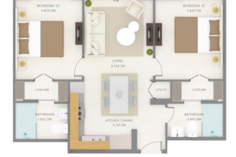 Apartment in wasl gate, Dubai 2 bedrooms № 30778 - photo 24