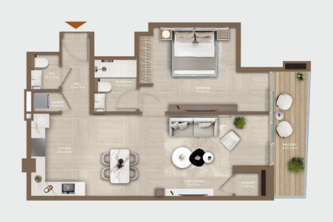 Appartement à Al Jaddaf, Dubai, 1 chambre, 63 m², № 92600 - photo 4