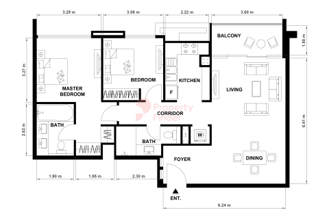 Apartment in Dubai 2 bedrooms, 87 sq.m. № 137849 - photo 11