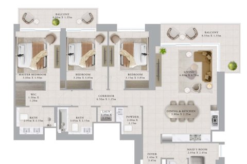 Apartamento en Dubai Creek Harbour (The Lagoons), Dubai, 3 dormitorios, 174 m², № 137827 - foto 15