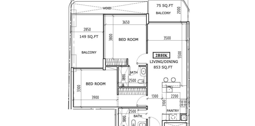 Apartamento en Coventry Gardens 2 en Dubai Land, 2 dormitorios, 100.06 m², № 31470