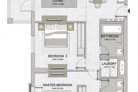 Apartamento en LA VOILE en Dubai, 2 dormitorios, 101 m², № 31153 - foto 6