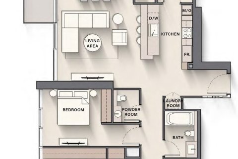 Apartamento en The Highgrove en Nadd Al Sheba, Dubai, 1 dormitorio, 74 m², № 103913 - foto 3