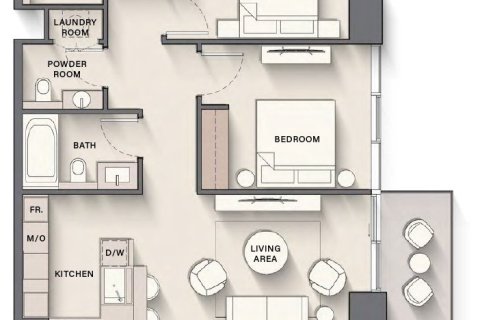 Apartamento en The Highgrove en Nadd Al Sheba, Dubai, 1 dormitorio, 74 m², № 103913 - foto 6