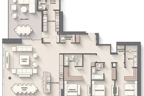 Apartamento en The Highgrove en Nadd Al Sheba, Dubai, 1 dormitorio, 74 m², № 103913 - foto 2