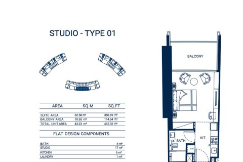 شقة في الخليج التجاري, دبي 41.7 م² رقم 94673 - صورة 11