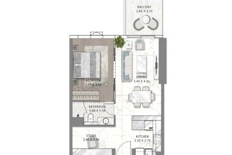 Apartamento en GOLF GATE 2 en DAMAC Hills (Akoya by DAMAC), Dubai, 1 dormitorio, 60 m², № 123883 - foto 12