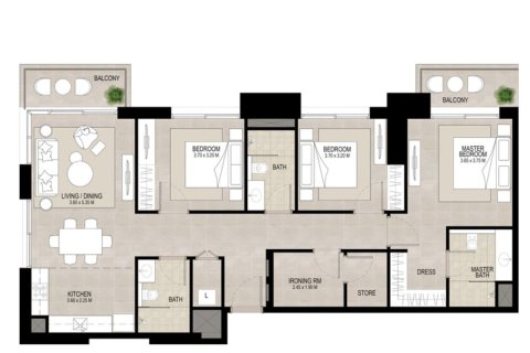 Appartement à Town Square, Dubai, 3 chambres, 155.1 m², № 139217 - photo 10